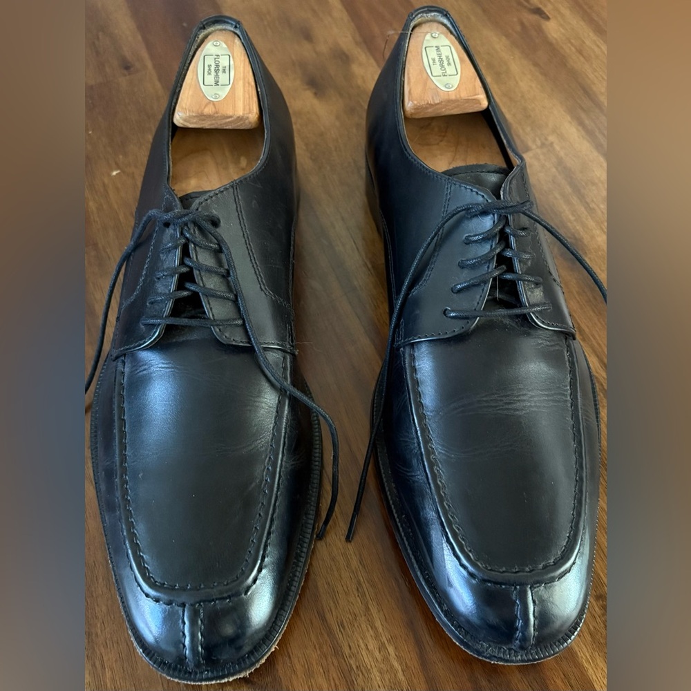 Bostonian Black Leather Men's Oxfords Dress Shoes Size 10.5 W/ Cedar Tree Shoes